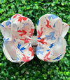 Patriotic bow printed 6.5" double layer hair bows. 4PCS/$10.00 BW-DSG-1004