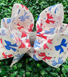 Patriotic bow printed 6.5" double layer hair bows. 4PCS/$10.00 BW-DSG-1004