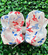 Patriotic bow printed 6.5" double layer hair bows. 4PCS/$10.00 BW-DSG-1004