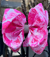 6.5" Rose printed double layer hair bows. 4pcs/$10.00 BW-DSG-1008