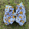 Softball printed double layer hair bows. 4pcs/$10.00 BW-DSG-1016