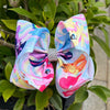 Unicorn printed double layer hair bows. 4pcs/$10.00 BW-DSG-1017