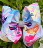 Unicorn printed double layer hair bows. 4pcs/$10.00 BW-DSG-1017