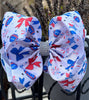 Patriotic football coquette printed double layer hair bows. 4pcs/$10.00 BW-DSG-1019