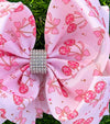 Disco Cherry printed double layer hair bows. 4pcs/$10.00 BW-DSG-1023