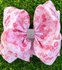 Disco Cherry printed double layer hair bows. 4pcs/$10.00 BW-DSG-1023