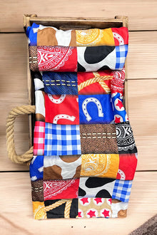  WILD WEST HORSESHOE PRINTED BABY BLANKET. 38" BY 40". BKG25153023 M