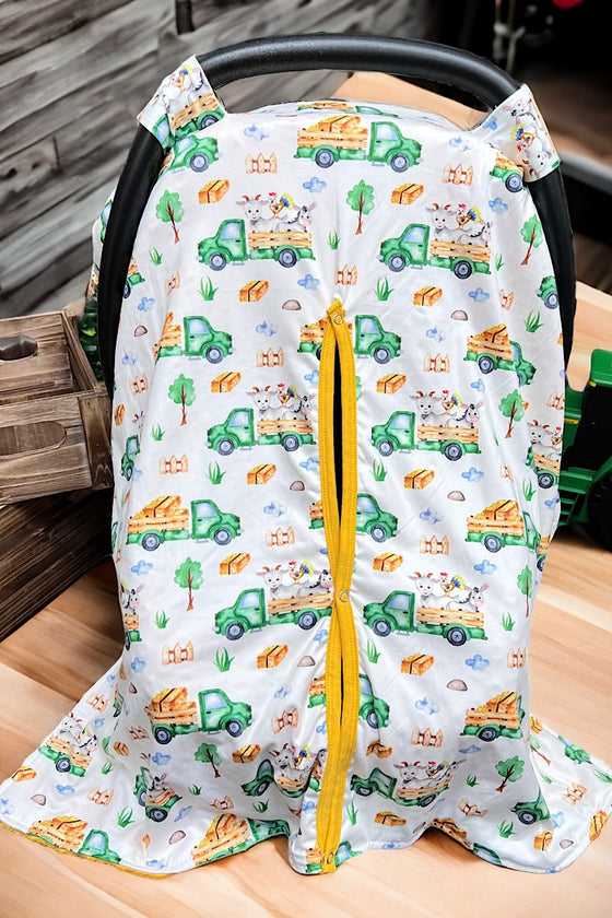 FARM TRUCK W/ ANIMALS PRINTED CAR SEAT COVER. ZYTB25133005