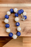 Navy blue & white bubble necklace. (3pcs/$12.00) ACG50153026 S