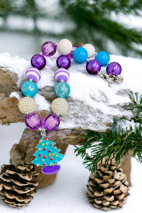 Christmas tree bubble necklace. (3pcs/$15.00) ACG50133002 S