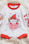 Gnome printed baby romper w/ ginger cookie printed sleeves. LR040519-Loi