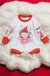 Gnome printed baby romper w/ ginger cookie printed sleeves. LR040519-Loi