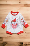 Gnome printed baby romper w/ ginger cookie printed sleeves. LR040519-Loi