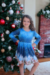 A Christmas night owl/Multi printed dress. GLD040511-2TSOL