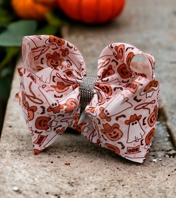 6.5" Halloween double layer printed hair bows.