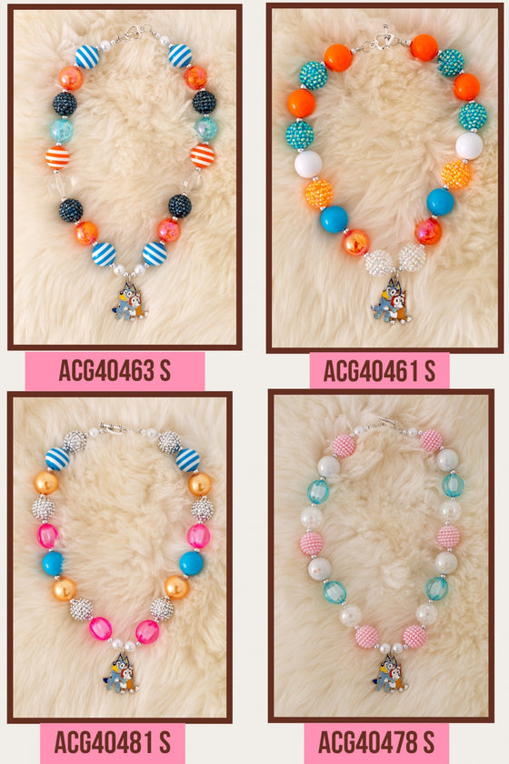 Multi-color Bubble necklaces 3pcs$15.00