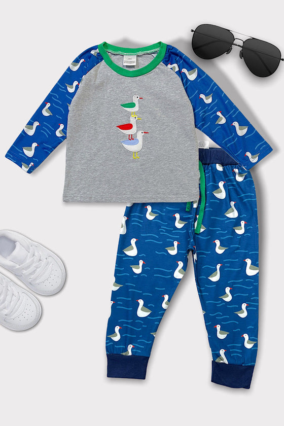 🔶 MULTI-COLOR SEAGULL EMBROIDERED PAJAMA SET. LC-CKTZ-20216465