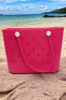  Hot pink beach bag with Small defects.