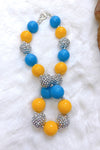 Yellow & turquoise bubble necklace. (3pcs/$12.00) ACG45133007 S