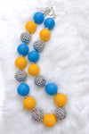 Yellow & turquoise bubble necklace. (3pcs/$12.00) ACG45133007 S