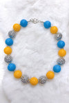 Yellow & turquoise bubble necklace. (3pcs/$12.00) ACG45133007 S