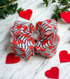 6.5" Red heart & stripe printed double layer hair bows with rhinestones.(4pcs/$10.00) BW-DSG-953