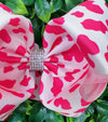 Fuchsia Bold cow spot printed double layer hairbows. (4pcs/$10.00)BW-DSG-963