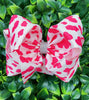 Fuchsia Bold cow spot printed double layer hairbows. (4pcs/$10.00)BW-DSG-963