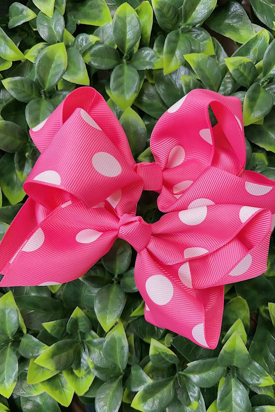 Polka dot 5.5-inch hair bows. (12pcs/$7.25)