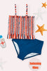 GIRLS MULTI COLOR STRIPE PRINTED SWIM SETS. SW-30000415 SOL