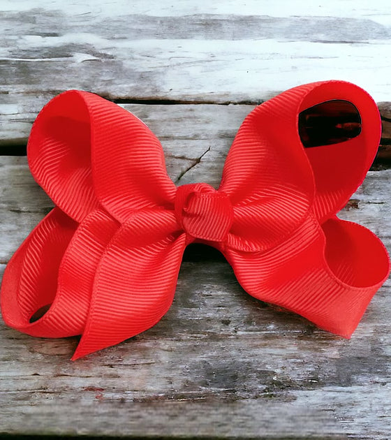 RED 4IN WIDE BOWS 24PCS/$7.50 BW-250-4