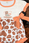 Style cowgirl" cow spotted baby romper. SR110109-Jeann