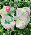 Pomegranate printed double layer hair bows. (4pcs/$10.00) BW-DSG-956