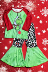 Green Christmas character printed set. FRE-2023S-SOL