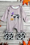 Halloween cow printed baby romper. LR042006-jeann