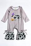 Halloween cow printed baby romper. LR042006-jeann