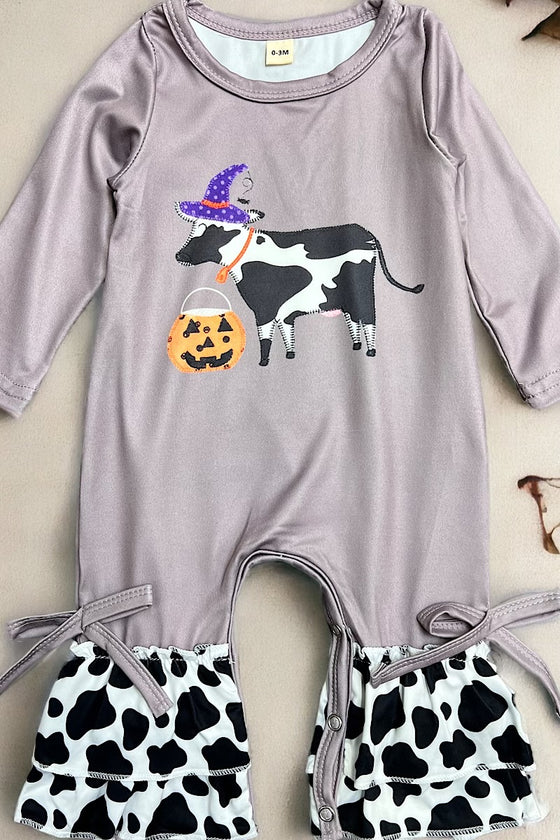 Halloween cow printed baby romper. LR042006-jeann