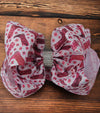 cowgirl boots & floral printed double layer hair bows. (6.5"wide 4pcs/$10.00) BW-DSG-871