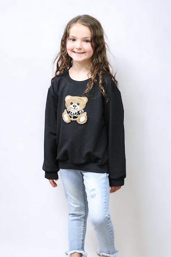 Teddy bear application black sweatshirt. TPG65153080-loi