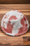 Faux fur bucket hat w/soft cow print. ACG65143003