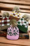 Multi-printed knit beanies/ available in 4 designs. 2pcs/$10.00 ACG5011302