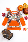 Highland cow/ fall printed boys sweatshirt. BT050409-JEAN