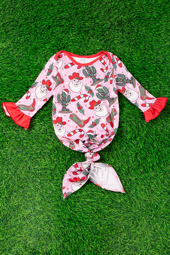 Western/Christmas printed infant gown. PJG65153004