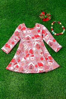  Sweet Christmas printed twirl dress. DRG50133001-WEN