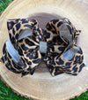 Jaguar double layer printed hair bows 4PCS/$10.00 7.5"WIDE BW-DSG-211