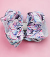 Dinosaur printed double layer hair bows. (6.5"wide 4pcs/$10.00)BW-DSG-858