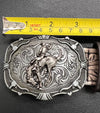 Horse rider oval buckle & horse print. BLT-10321