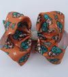 6.5" Fall printed double layer hair bows.(5pcs/$10.00)