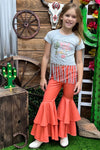 Orange double layer extra wide bell bottoms. PNG25153109-JEANN