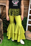 Green double layer extra wide bell bottoms. PNG25153117-amy